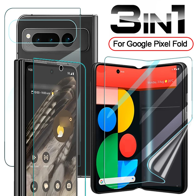 

Clear Hydrogel Film For Google Pixel Fold Full Coverage Soft Screen Protector Front Back Inner Protective Film For Pixel Fold