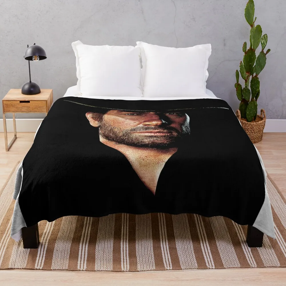 

Arthur Morgan In All Black Throw Blanket Hairy sofa bed Warm Soft Beds Blankets