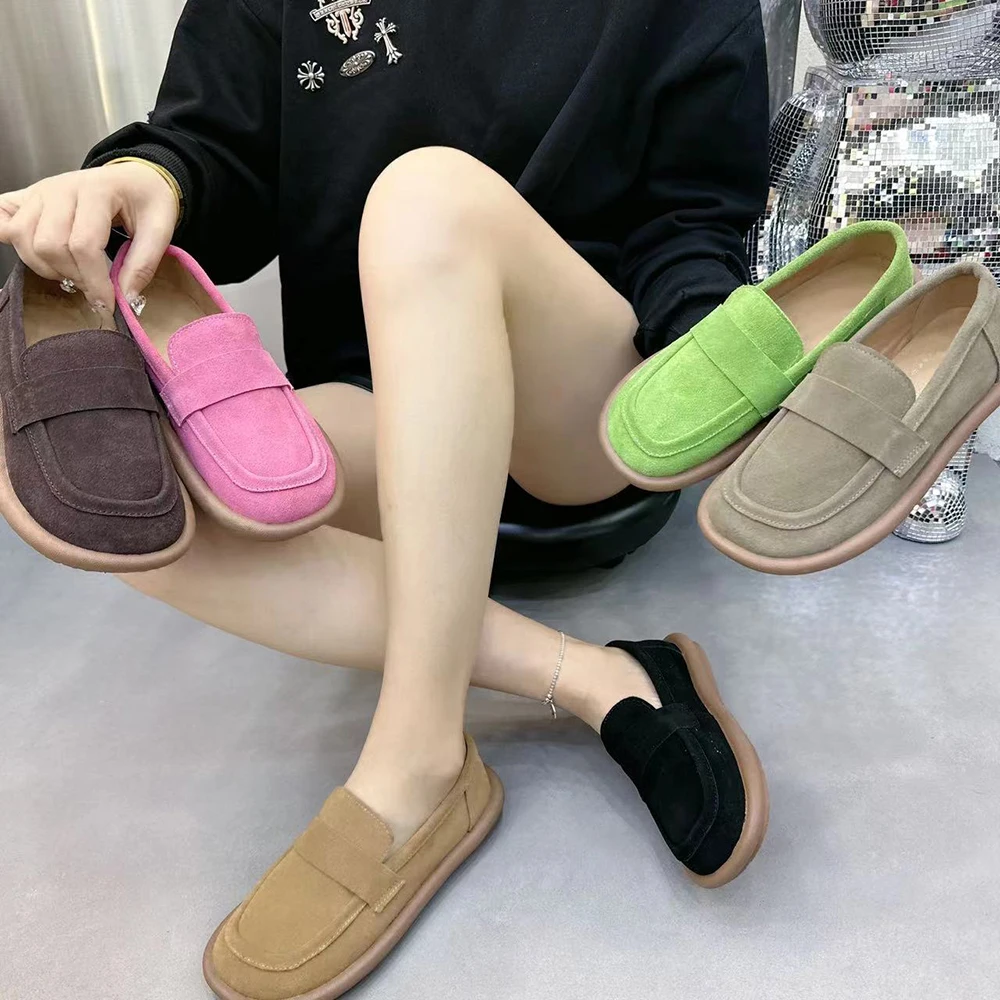 

Summer Women Flat Shoes Plus Size Fashion Women Mullers Leather Ladies Slip On Shoes AntiSlip Casual Women Loafers Designer Shoe