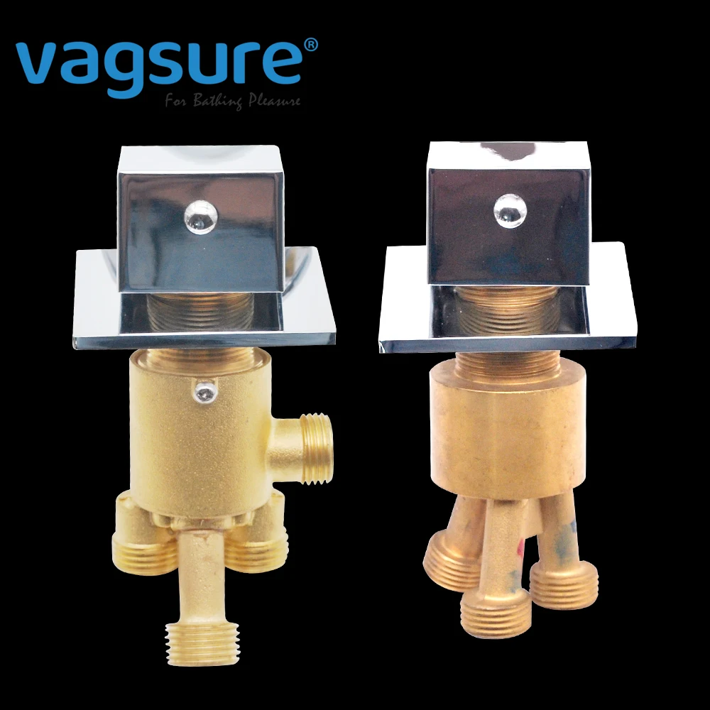 Square Bathtub Tap Waterfall Faucet Bath Tub Mixer Deck Mounted Tub Split Body Bathroom Faucets Mixer Diverter 2/3 Ouput 3