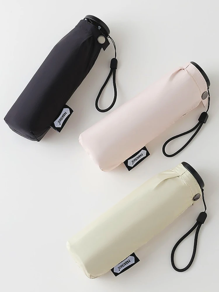 Parachase Pocket Mini Umbrella Woman UV Protection Girls Sun Umbrella Parasol 6 Ribs Carbon Fiber Compact Foldable