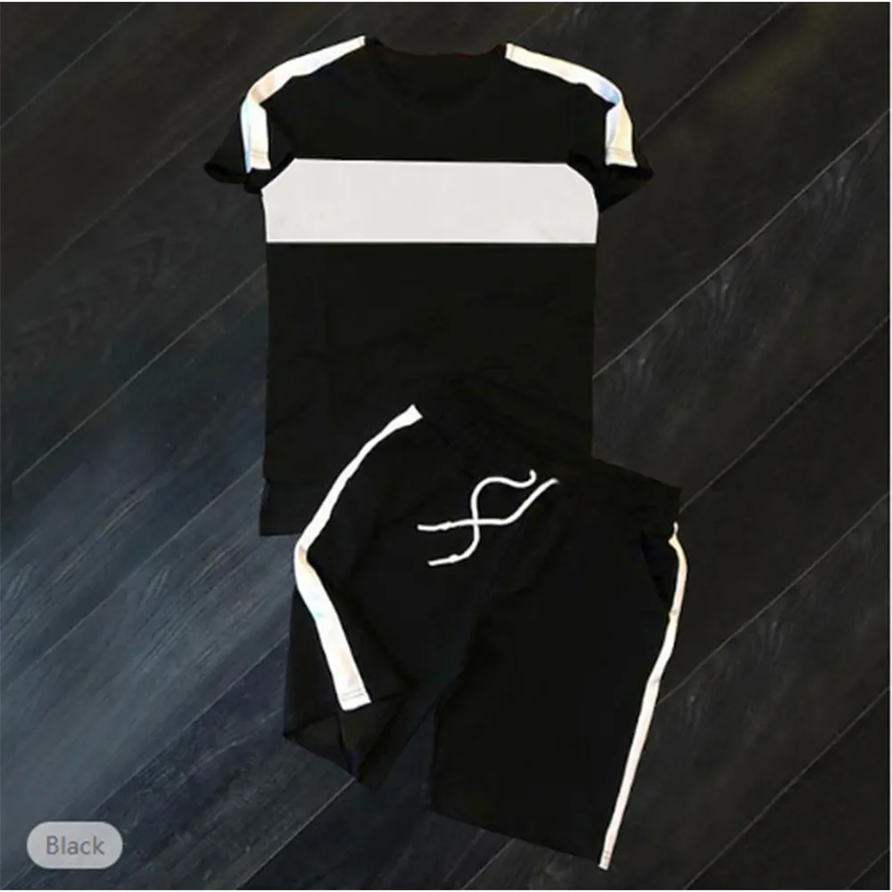 Men’s T-shirt Suits Shorts T Shirt Set Set Color Block Crew Neck Outdoor Street Short Sleeve 2 Piece Clothing Fashion Designer