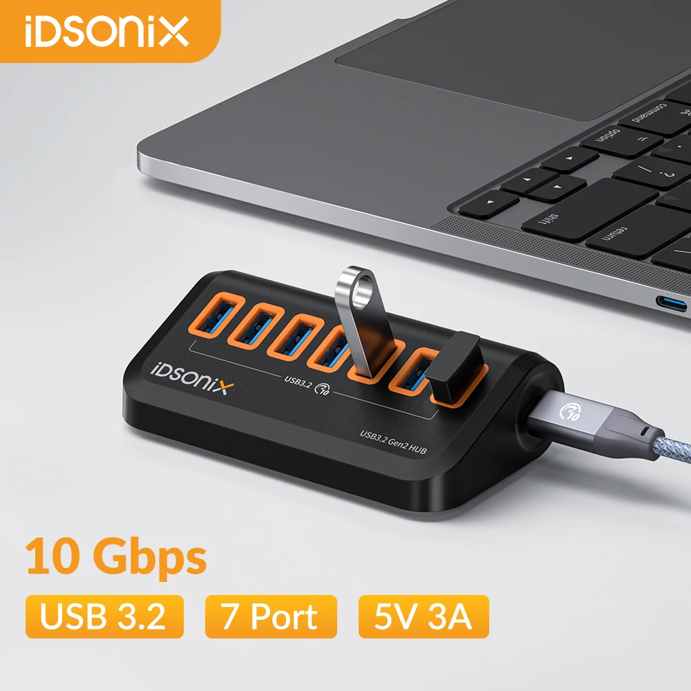 Idsonix Usb Splitter Usb 3.2 Hub 10Gbps Tipo C Adattatore Multi Porte Usb 3.0 Docking Station Hub Per Surface Macbook Laptop Pc Hub