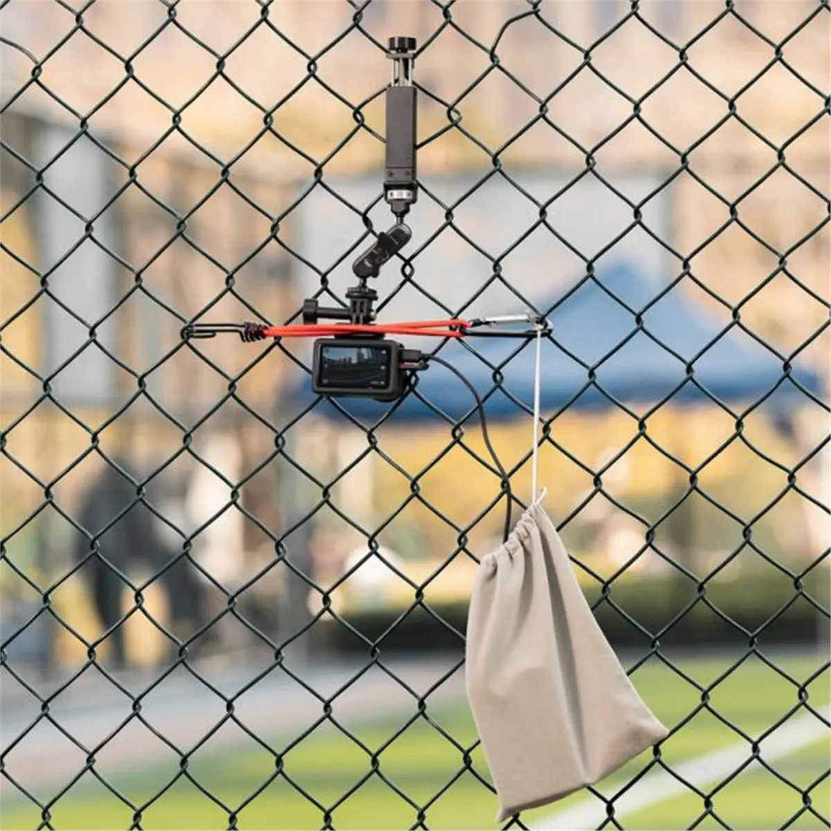 N05R 액션 카메라 펜스 클램프 마운트 DJI 액션 인스타360용 다용도 등반 지원 장치, 액션 카메라 클램프 마운트 펜스 마운트