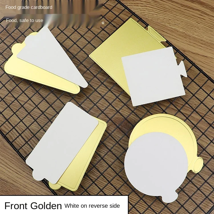 100pcs Mousse Cake Boards Gold Paper Cupcake Dessert Displays Tray Wedding Birthday Cake Pastry Decorative Tools Kit molds
