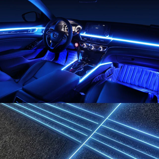 Car Ambient Lights RBG 64 Color Acrylic led ambient for car Guide Fiber Optic Interior Decoration Atmosphere Lamp 18 In 1 LED 1