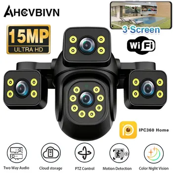 IPC360 Home 15MP Three Lens Three Lens Wifi Camera PTZ Outdoor Wireless Security Cam AI Human Monitoring Video Surveillance 1