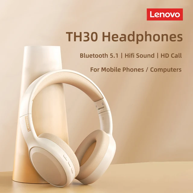 Lenovo TH30 Headphones Wireless Bluetooth 5.1 Hifi Sound Music Headset Gaming Sports Earphones HD Call with Mic Original Earbuds 1