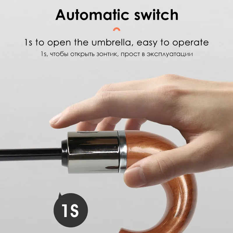 English Style Umbrella Men Automatic 10Ribs 3 Folding Umbrella Rain Business Male Parasol folding umbrella automatic umbrella