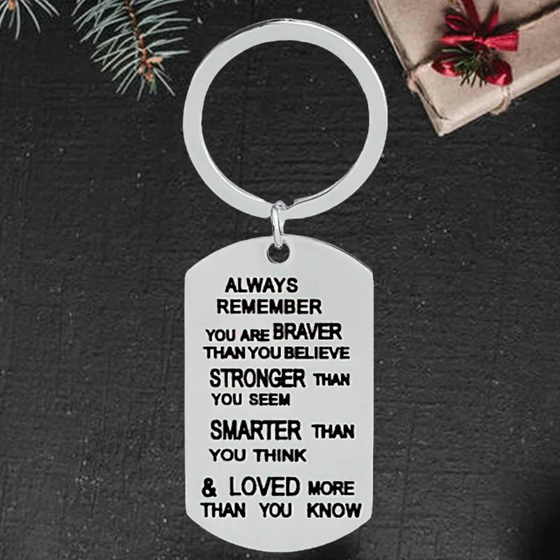 

Cute Inspirational Keychain Pendant Motivational Key Chains Keyrings Gift Always Remember You Are Braver Than You Believe