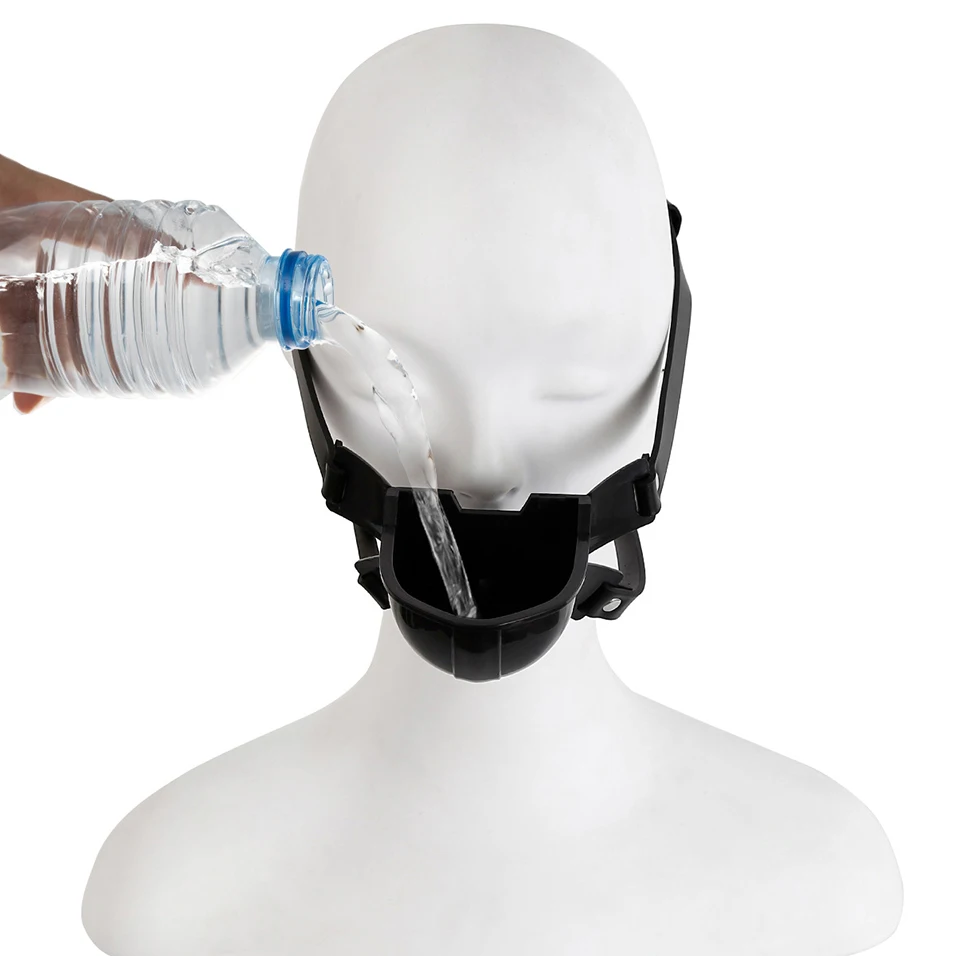 Gag orale drool plug e imbracatura testa bondage per bdsm_voghion.com