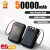 50000mAh High Capacity Solar Power Bank Built Cables Solar Charger 2 USB Ports External Charger Powerbank with LED Light 1