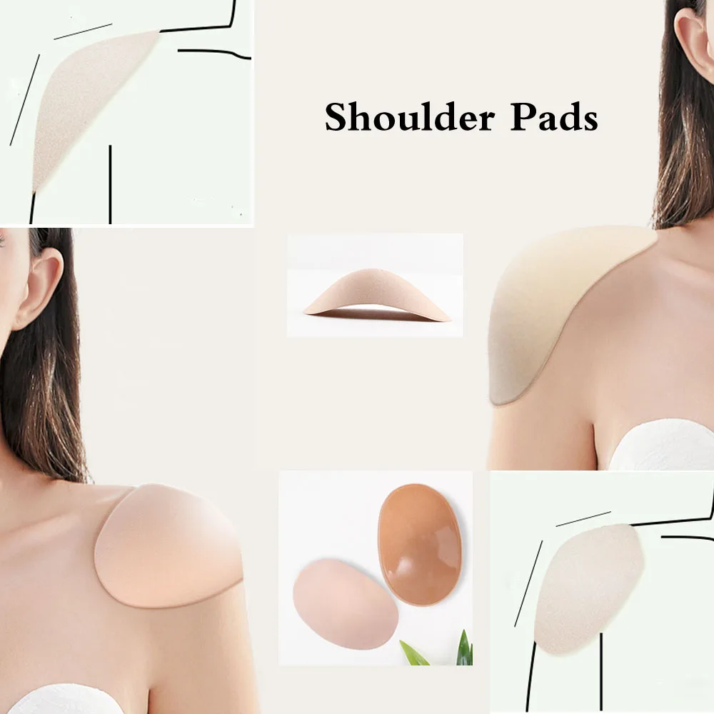 1 Pair Soft Shoulder Pads for Unisex Clothing Jacket Blazer Anti-Slip Shoulder Pads Sewing Supplies shoulder pads silicone shoulder pad