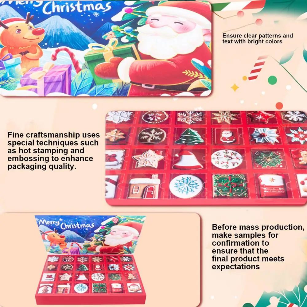 Description Picture 5 of itemChristmas Countdown Box Empty Box Christmas Advent Calendar Fillable Decorative Boxes Holiday Supplies For Kids Adults
