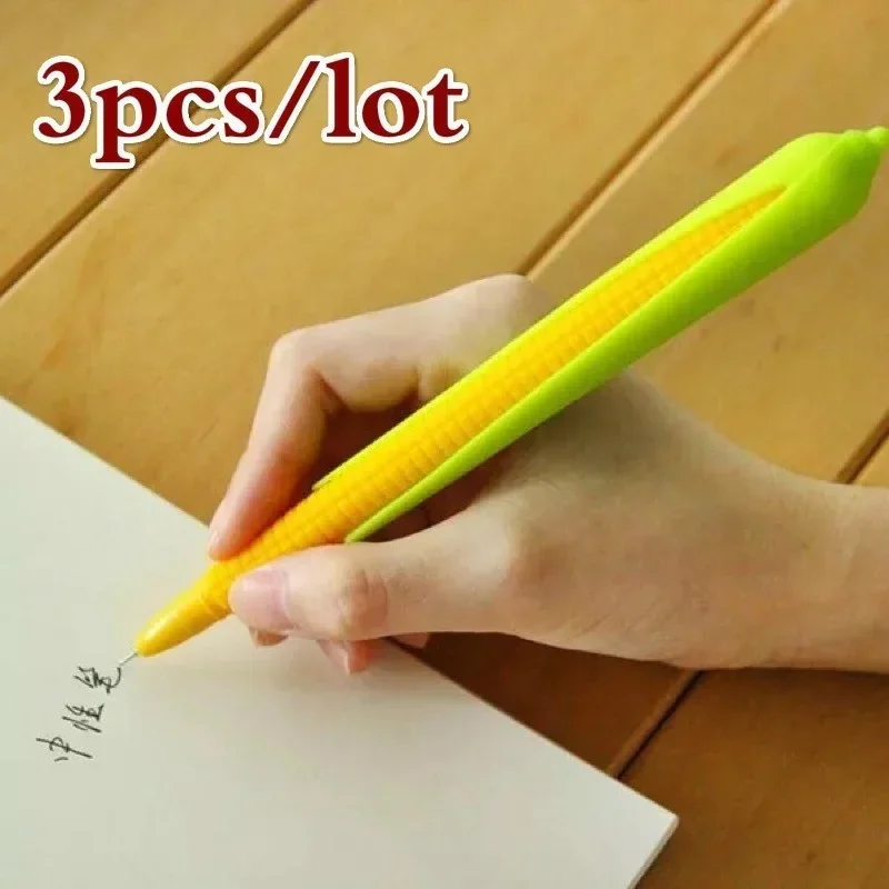3Pcs Cute Corn Gel Pen Soft Rubber Corn Gel Pens Creative Gel Pens Stationery Materials Office School Supplies Stationery Gift