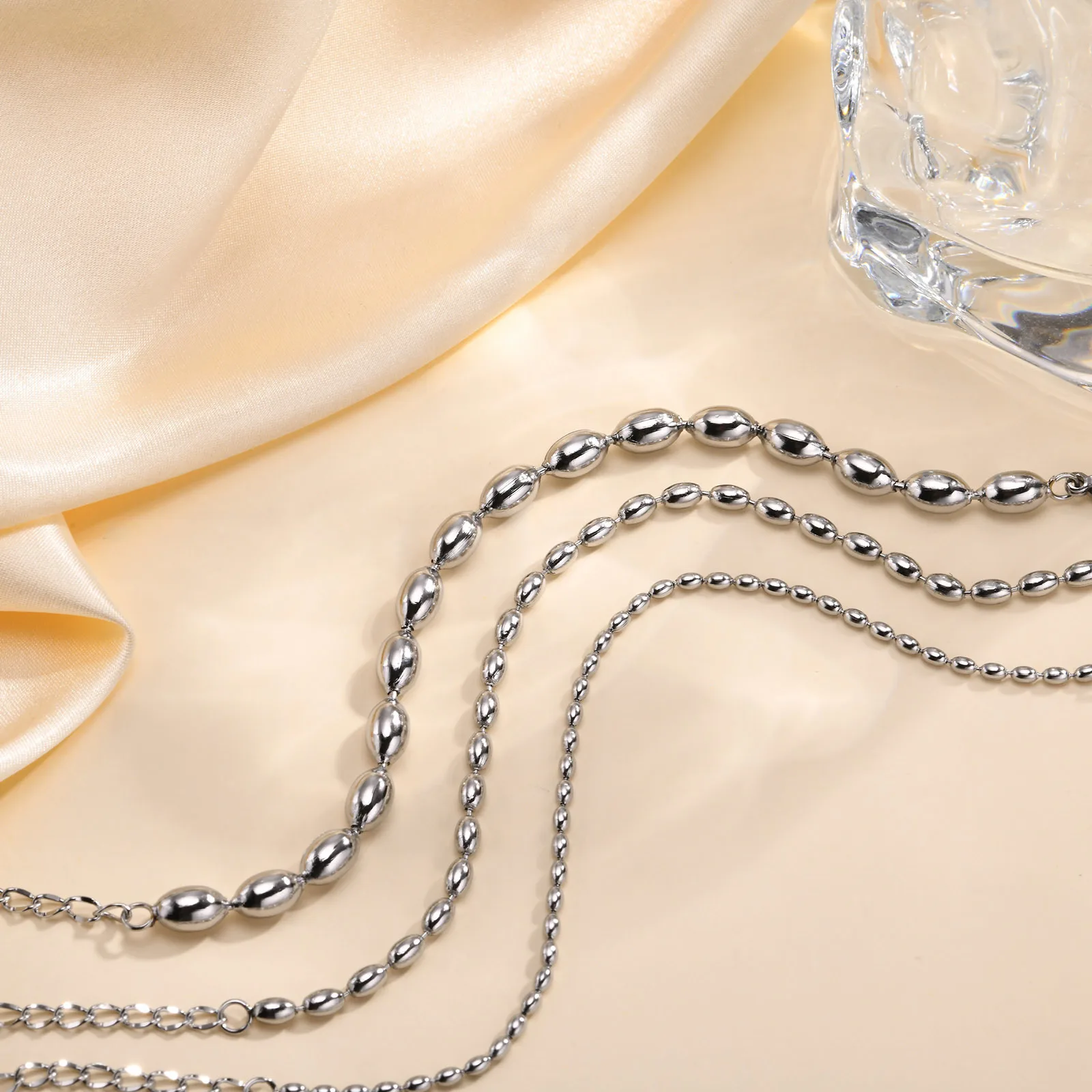 Elegant Oval Beaded Gold-Plated Bracelet
