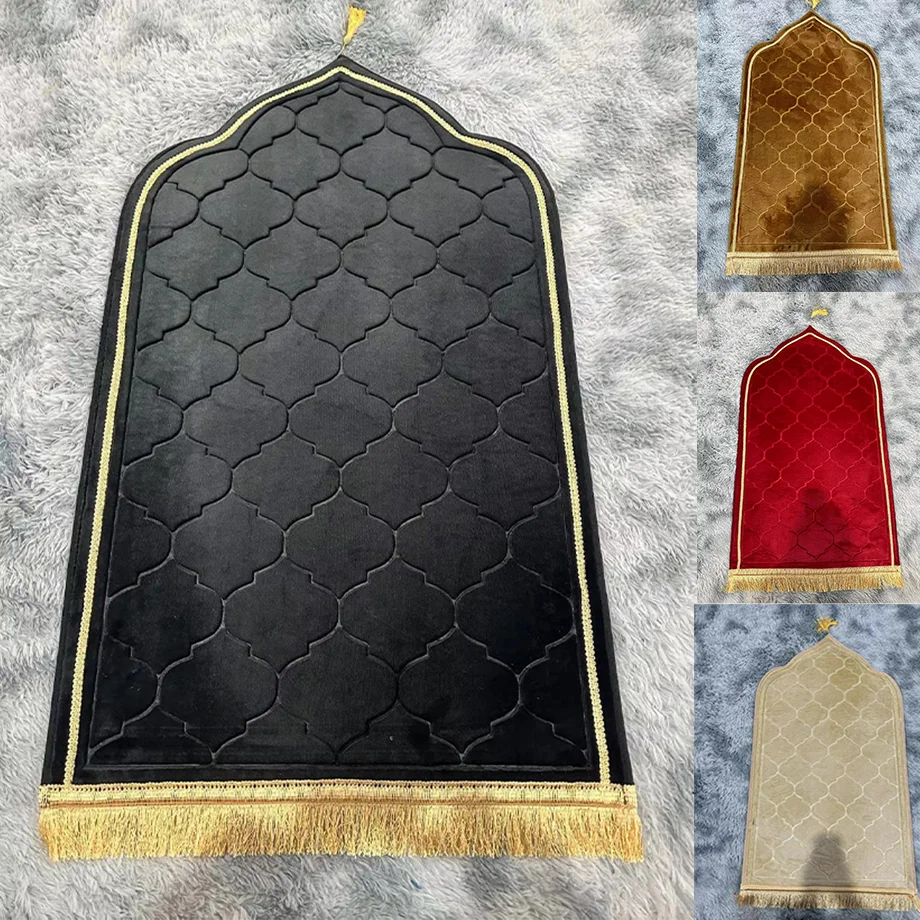 

New Prayer Mat Flannel Muslim Ramadan Carpet Soft Non Slip Foot Mat Worship Kneel Prayers Rug Travel Prayer Rug Ramadan Gift