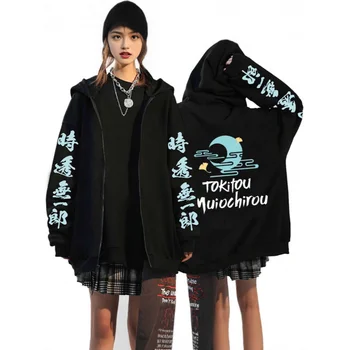 هوديي Demon Slayer Tokito Muichiro مع سحاب Anime Fashion Trend للمراهقين