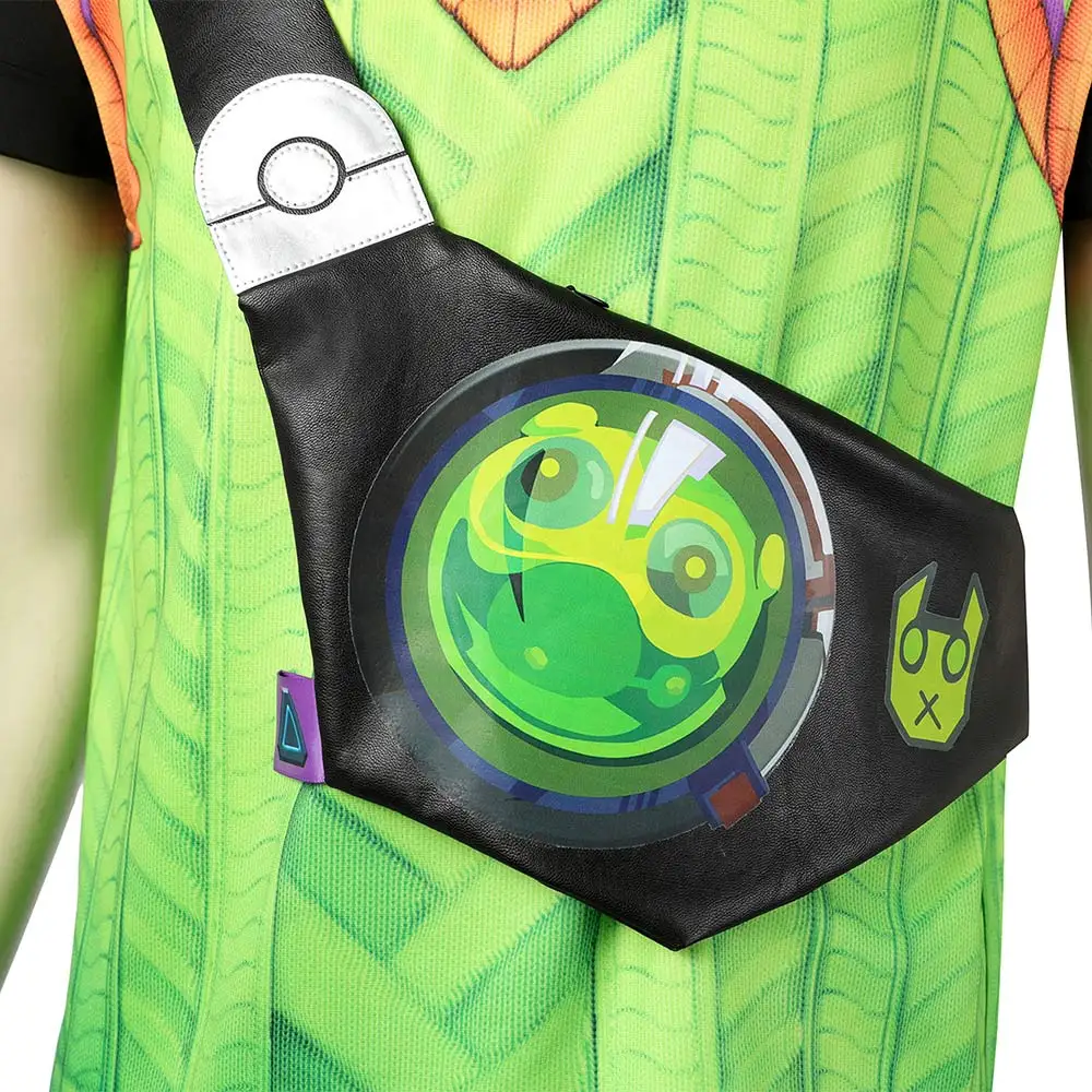 Gekko Cosplay Anime Costume VALORANT Role Play T-shirt Pants Belt Outfits Men Casual Outfits Halloween Carnival Party Suit 6