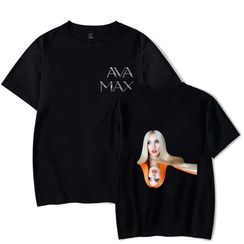 

2021 Ava Max T shirt men women o-neck collar cotton tees og print short sleeve boy girls T-shirt Harajuku summer loose tops