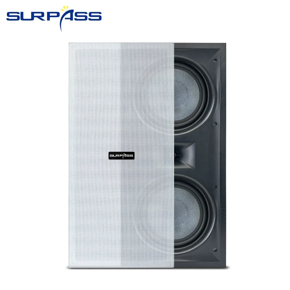 8″*2 fiber glass 200W big power fiber glass wooferTwo-Way in Wall Rectangle Speaker audience for Public Address Background Music 3