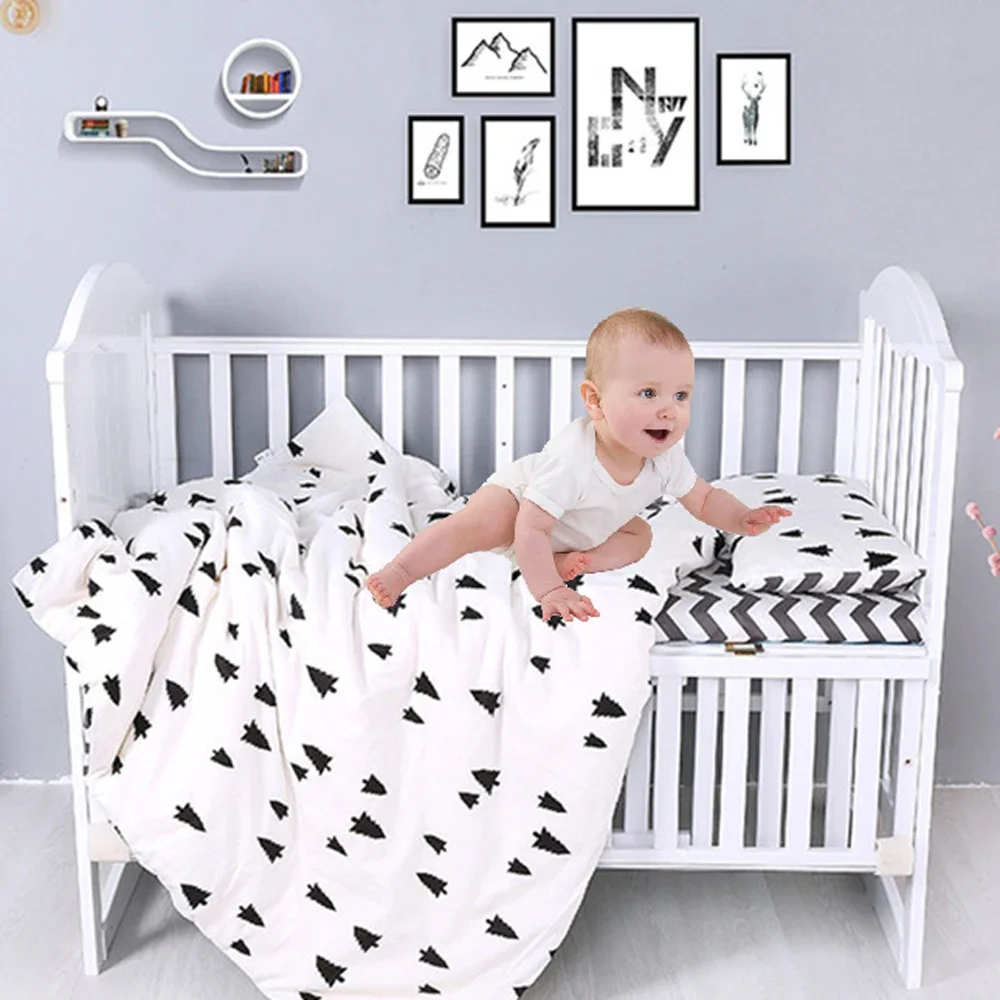 

7Pcs/Set Baby Bedding Set Cotton Bed Linens Kit For Boy Girl Cribs Cartoon Cot Pillowcase Bed Sheet Duvet Cover Without Filler