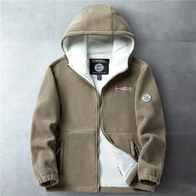 2024 New Winter Warm Fleece Jacket Hooded Pocket High Quality Design Warm Casual Norway Polar Jacket Cold-Proof Overcoat Outwear 4