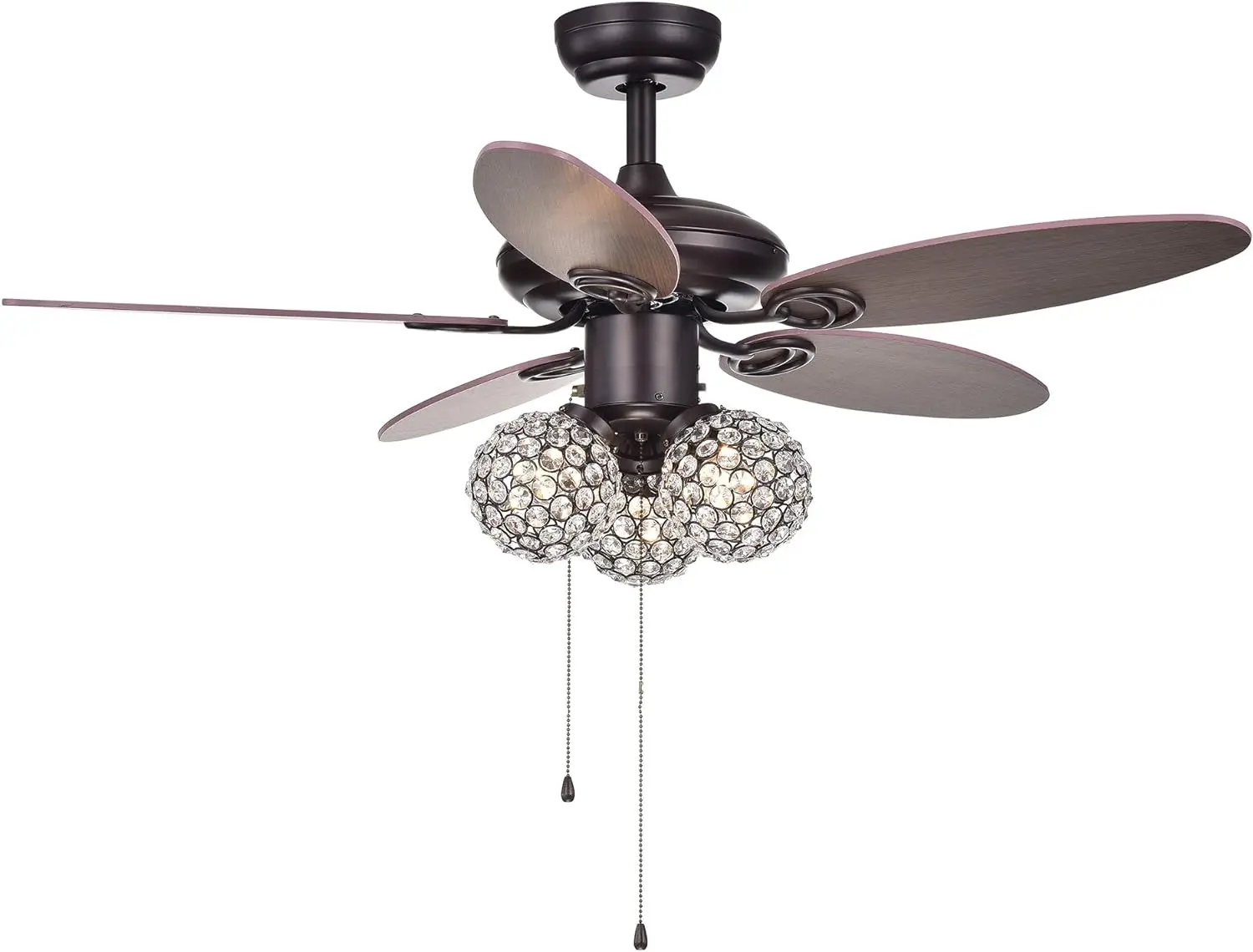 

Casimer 5 3-Light Crystal Bronze 42" (2 Color Option Blades) Ceiling Fan, Brown