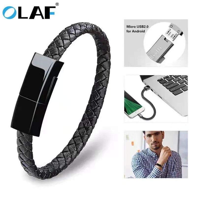 OLAF Bracelet USB Charging Cable Portable Cord for iPhone Plus X XR C cable samsung HUAWEI xiaomi Micro |