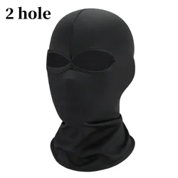 Enhanced Black Full Face Tactical Balaclava with UV Protection - One Size (2 hole)