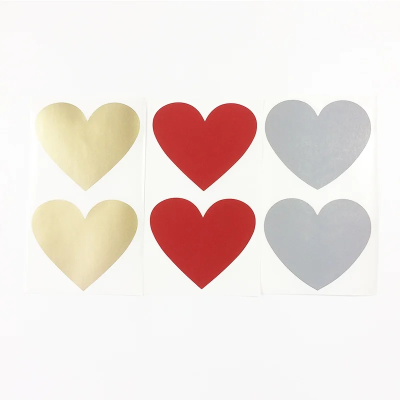 100pcs NEW Cute Heart And Round Design Scratch Coating Sticker DIY Note Sticker  Decoration Label Multifunction