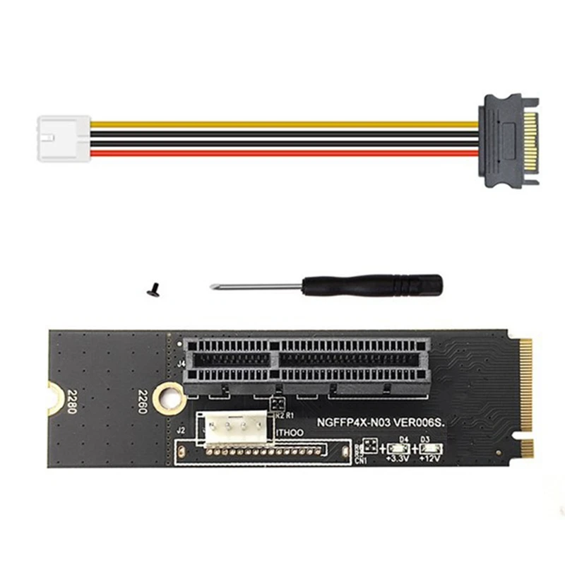 6Set NGFF M.2 To PCI-E 4X Riser Card M2 Key M To Pcie X4 Adapter With LED Voltage Indicator For ETH Bitcoin Miner Mining