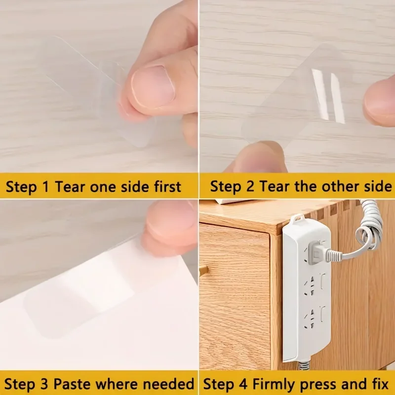 60 Sheets/Box Multipurpose Transparent Double-sided 60 Pcs Reusable Washable Waterproof Double Sided Adhesive Tape 5