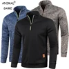 Autumn Men's Half Zipper Sweatshirts Long Sleeve Solid Color Pullover Turtleneck Streetwear Winter Warm Jacket Sport Coats 1