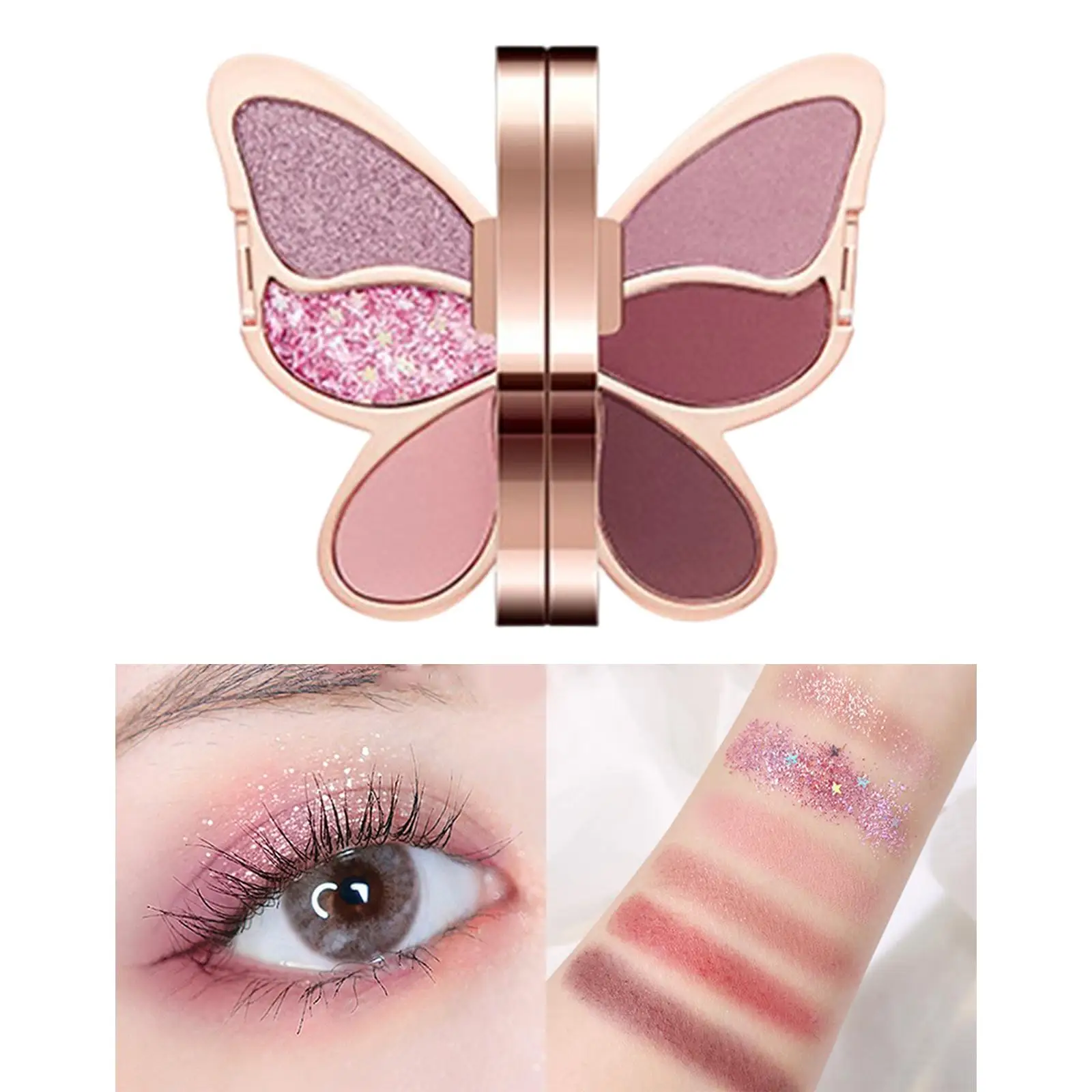 6 Color Butterfly Eyeshadow Palette Shimmer Matte for Mother Wife