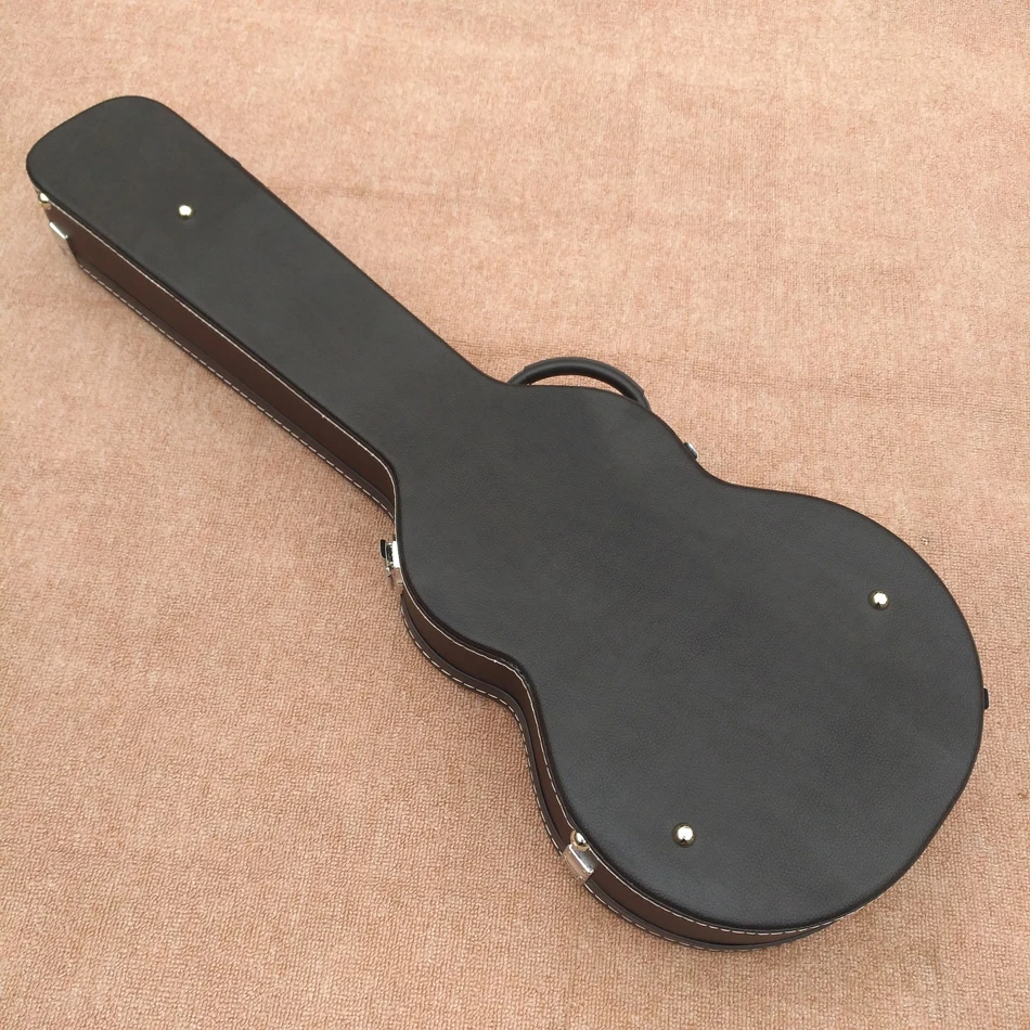 Made in China, ST, LP, TELE electric guitar hard case, black leather, black lining, chrome alloy hardware,