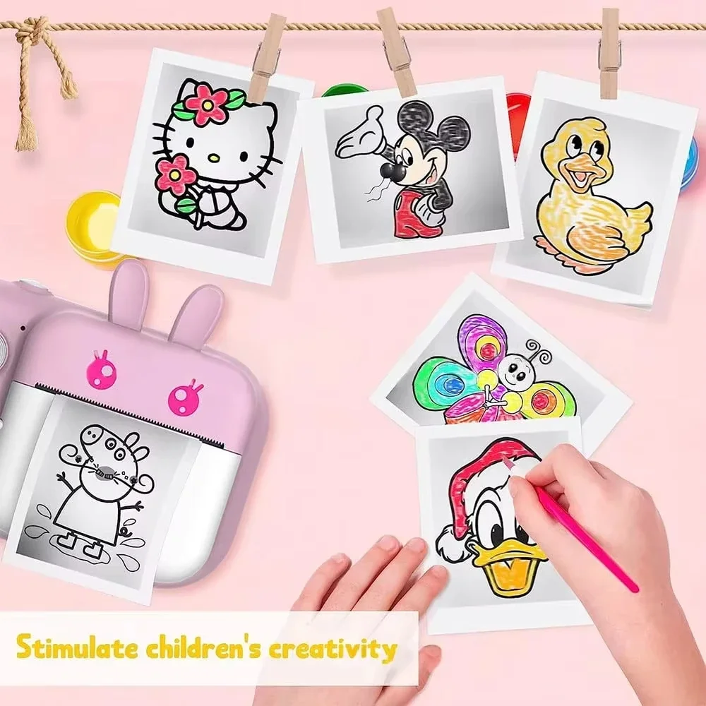 57mm Instant Camera Refill Print Paper White/Color Edge Thermal Paper HD Photo Compatible with All 57mm Pocket Thermal Printer