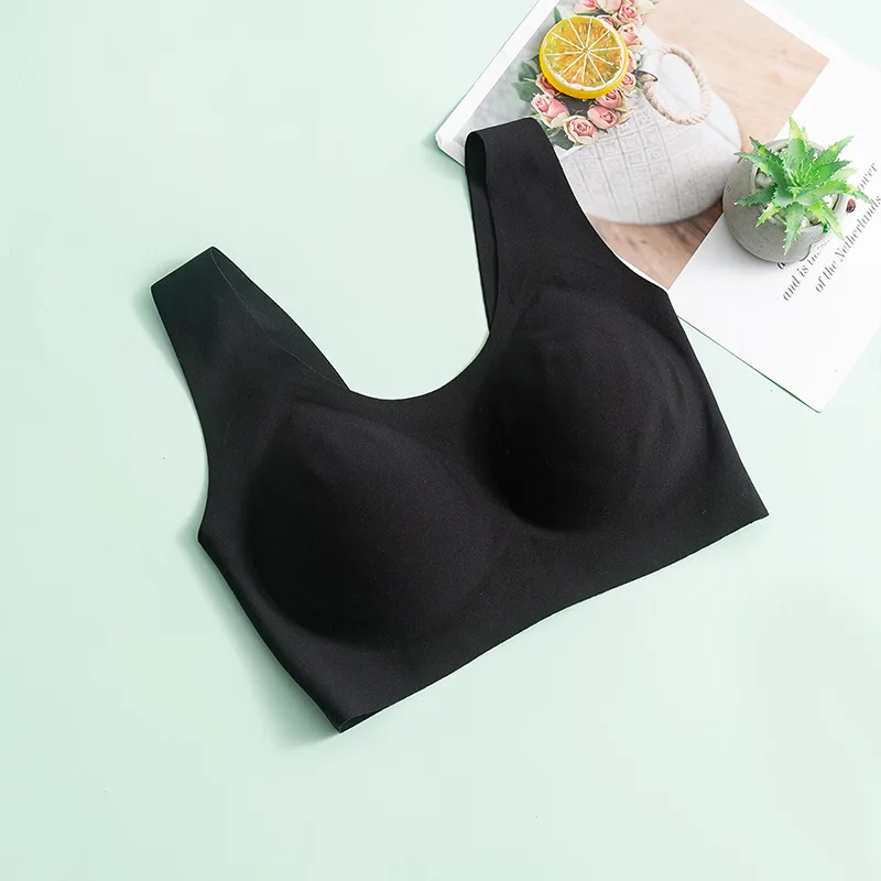 Women's 89% Real Silk 11% Spandex Lining removable pads everyday Wire Free Wireless Bra Bralette TG116 images - 6