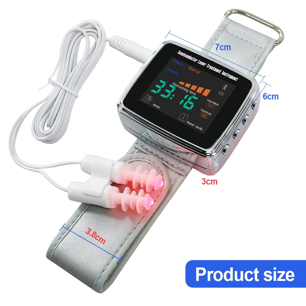Laser Physiotherapy Device 650nm Laser 15 Holes Physiotherapy Wrist Watch For Hypertension High Cholesterol