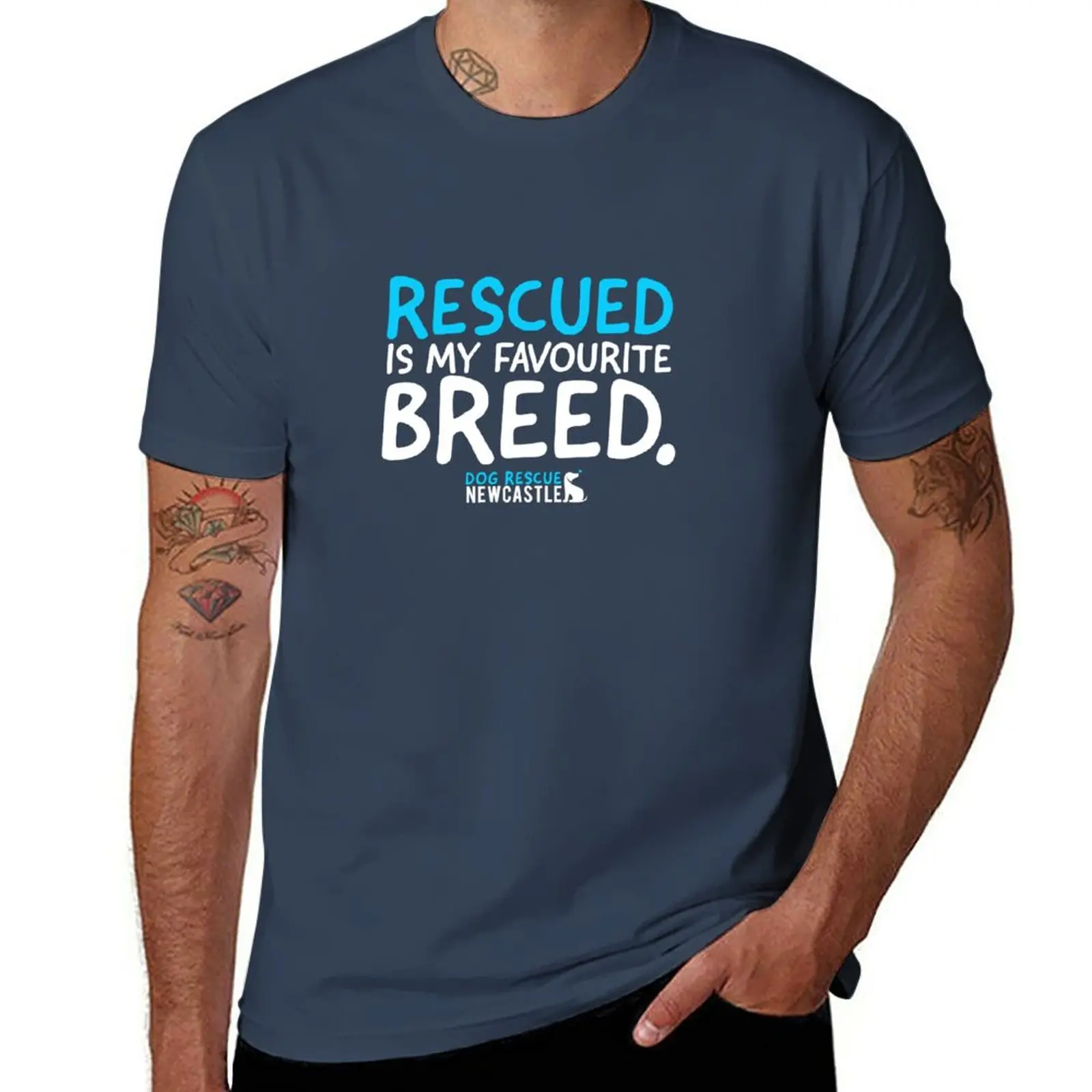 

New Rescued is my favourite breed T-Shirt Short t-shirt blondie t shirt men clothing