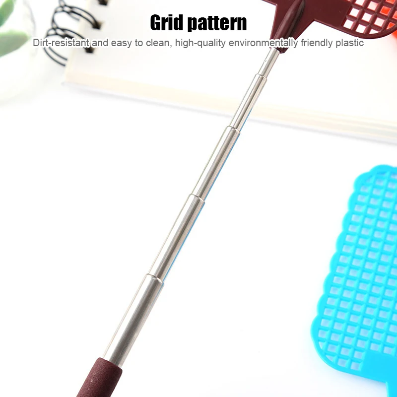 Plastic Flyswatter Adjustable Telescopic Home Long Handle Flapper Insect Killer