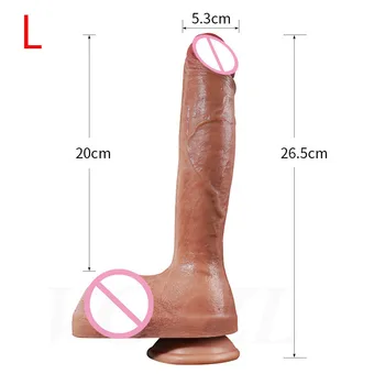 Real Skin Feeling Realistic Penis Sexy Huge Dildo Female Masturbator Soft Double-layer Silicone Big Dick Sex Toys for Women 5
