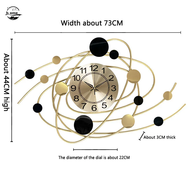 Gold/Black Metal Creative Luxury Wall Clock 5 Gold/Black Metal Creative Luxury Wall Clock 5