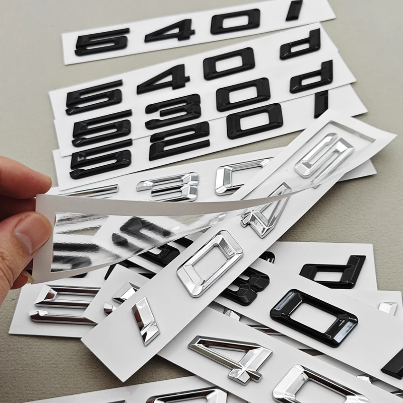 3D ABS 자동차 레터 로고 520i 530i 540i 리어 트렁크 배지 스티커 데칼 BMW 5 시리즈 520i 530i 540i G30 자동차 테일 마킹용