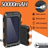 New 50000mAh Solar PowerBank Large Capacity Fast Charging Portable Charger lanyard Compass External Battery Outdoor Backup Power 1