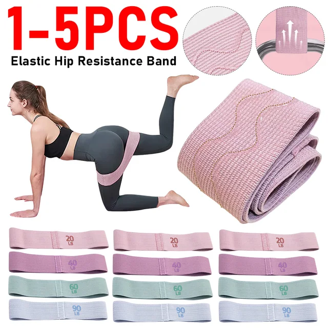 Elastic Workout Bands Anti-Slip Resistance Glute Thigh Elastic Workout Bands Glute Hip Booty Bands Squat Circle Stretch Fitness