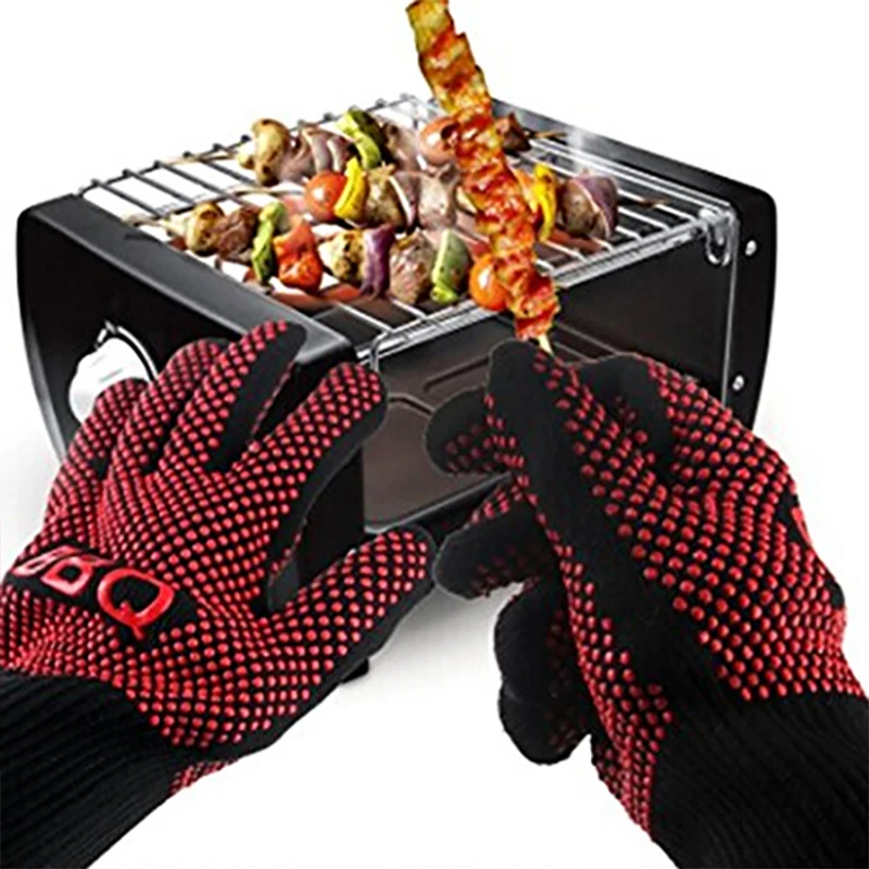 Griller des gants de barbecue Gant ignifuge anti-brûlure résistant aux  hautes températures pour griller le barbecue,gants de gril résistants aux  coupures,gants de cuisine sans danger pour la cuisine : : Jardin