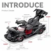 Simulation 1/24 Apollo IE Supercar Model With Sound Light Toy Vehicle Children Boy Birthday Gift Collection Miniature Voiture 3