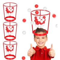 Creativity Head Hoop Basketball Party Game for Kids&Adults Adjustable Basket Net Headband with 20 Balls Outdoor Activity Fun Gif