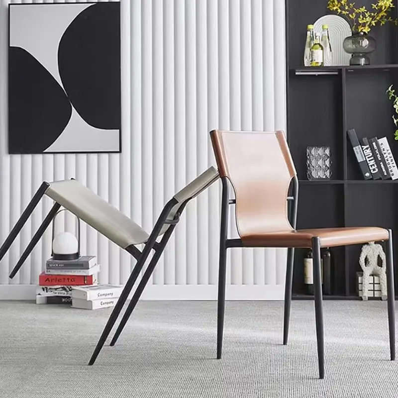 Set Of 4 Premium Dining Chairs Metal Modern Nordic Living Room Dining Chairs Designer Kitchen Chaise Salle A Manger Furniture